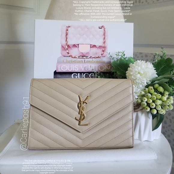 Saint Laurent Handbags - *SOLD* Authentic Pre-owned Saint Laurent Cassandre Grain De Poudre Envelope Bag